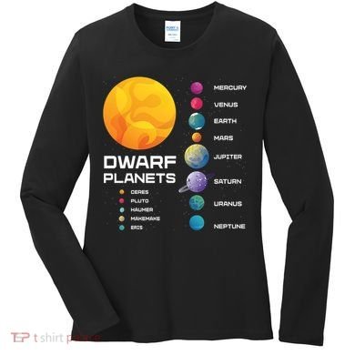 Dwarf Planets Space Astronaut Galaxy Mars Earth Venus Mercury Jupiter Women's Long Sleeve Shirt
