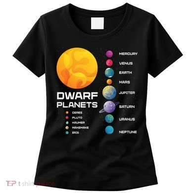 Dwarf Planets Space Astronaut Galaxy Mars Earth Venus Mercury Jupiter Women's T-Shirt