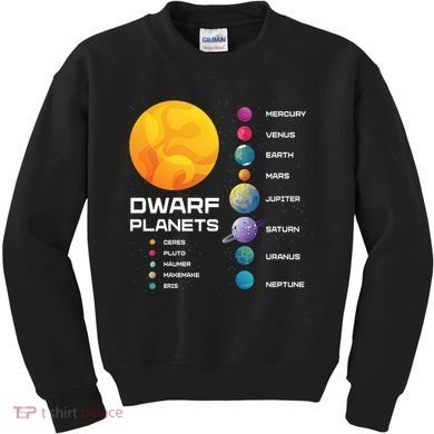 Dwarf Planets Space Astronaut Galaxy Mars Earth Venus Mercury Jupiter Kids Sweatshirt
