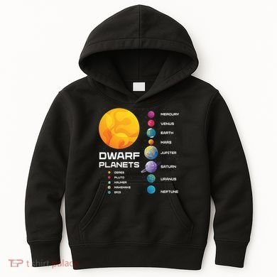 Dwarf Planets Space Astronaut Galaxy Mars Earth Venus Mercury Jupiter Kids Hoodie