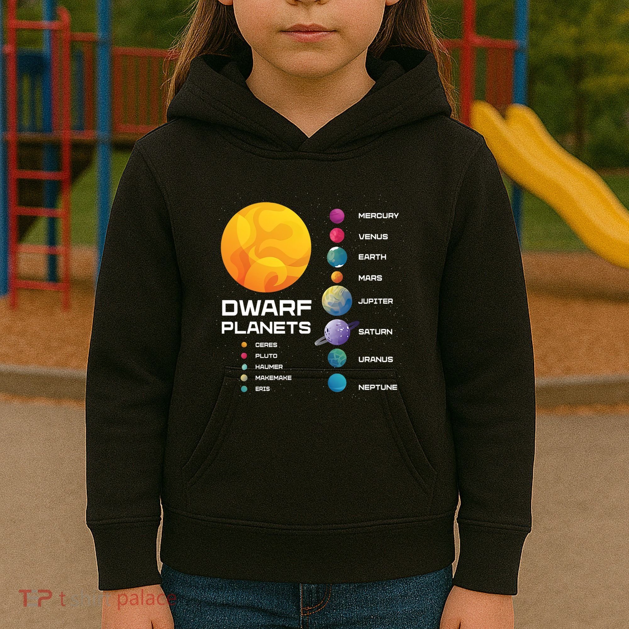 Dwarf Planets Space Astronaut Galaxy Mars Earth Venus Mercury Jupiter Kids Hoodie