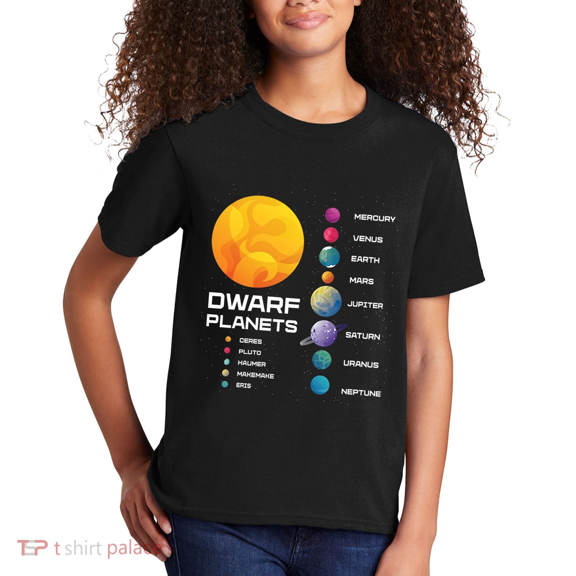 Dwarf Planets Space Astronaut Galaxy Mars Earth Venus Mercury Jupiter Kids T-Shirt