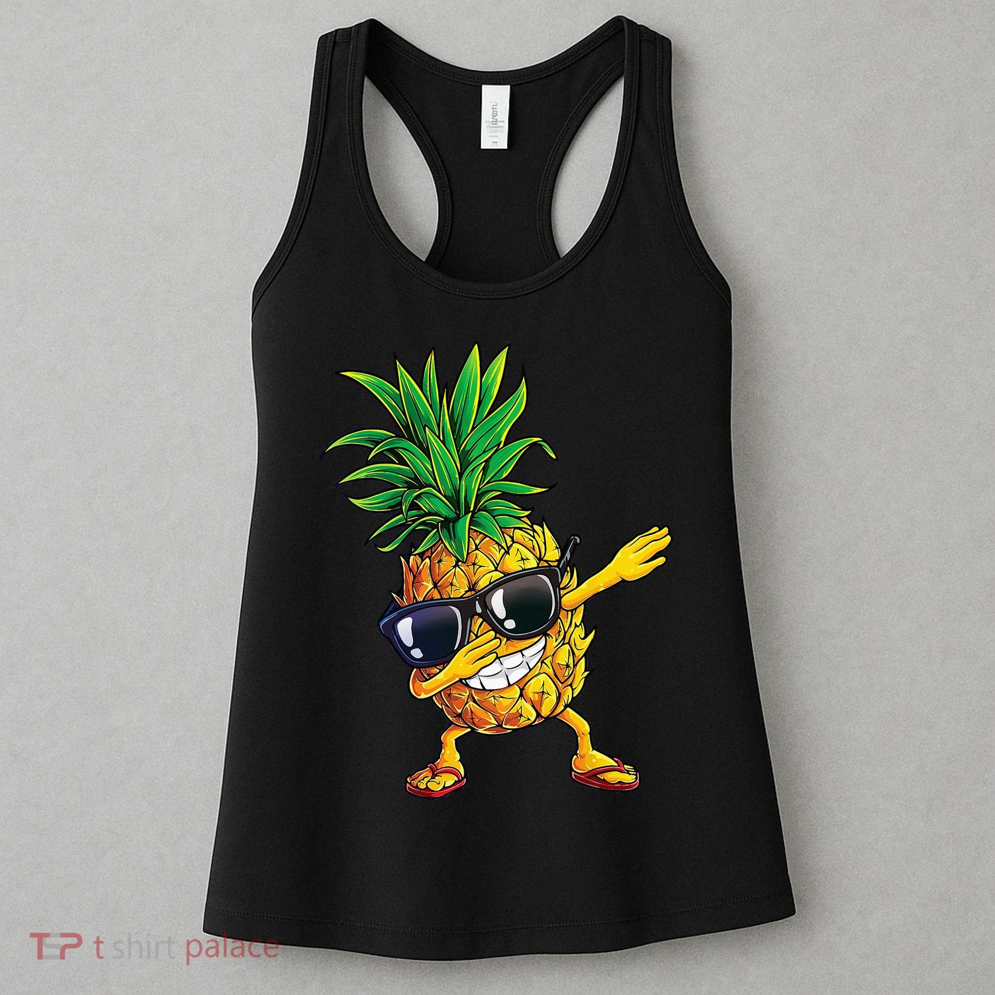 Dabbing Pineapple Sunglasses Aloha Beaches Hawaii Hawaiian Women's Tank Top