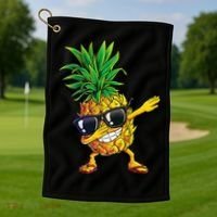 Dabbing Pineapple Sunglasses Aloha Beaches Hawaii Hawaiian Golf Towel thumb 1