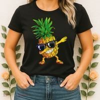 Dabbing Pineapple Sunglasses Aloha Beaches Hawaii Hawaiian Women's T-Shirt thumb 2