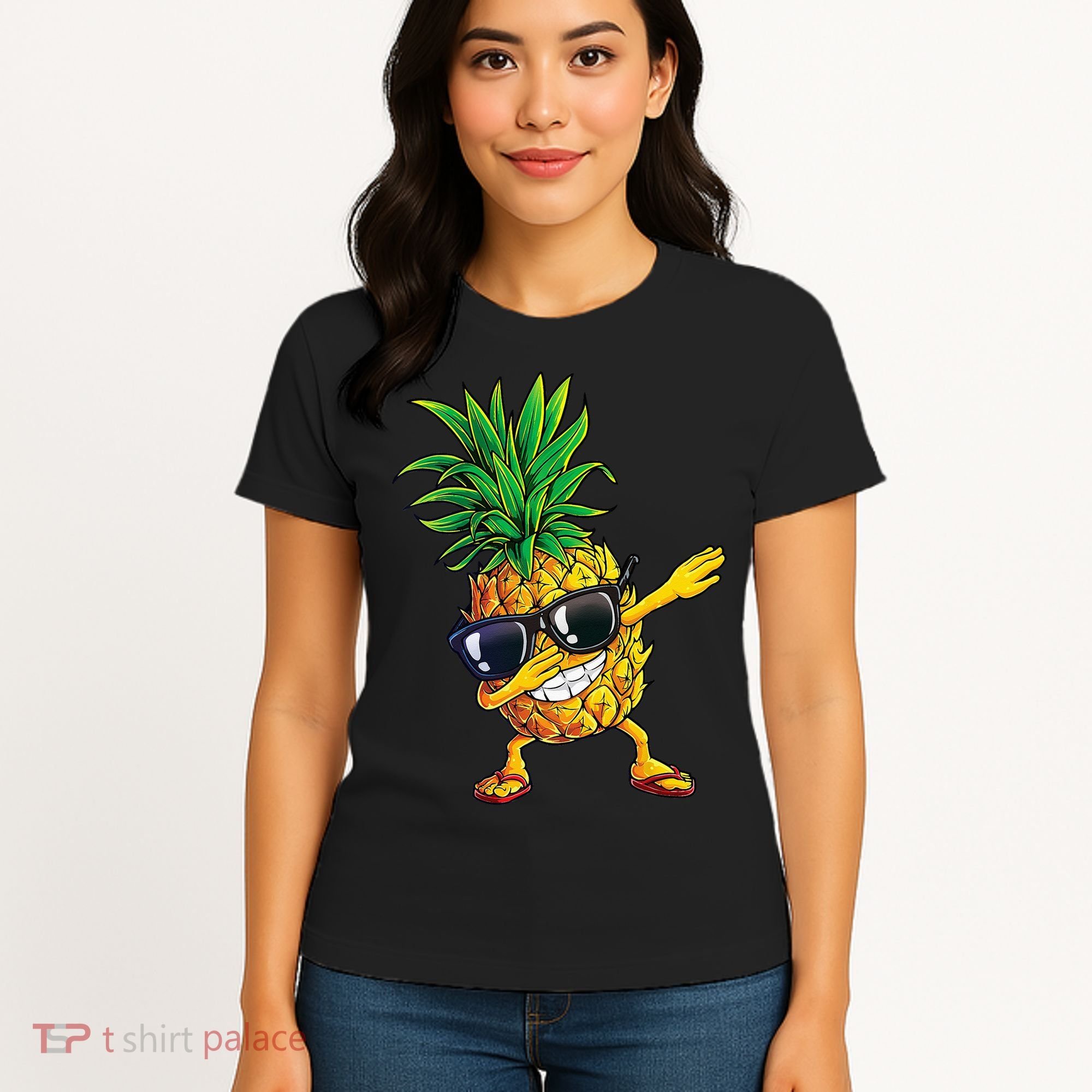 Dabbing Pineapple Sunglasses Aloha Beaches Hawaii Hawaiian Women's T-Shirt