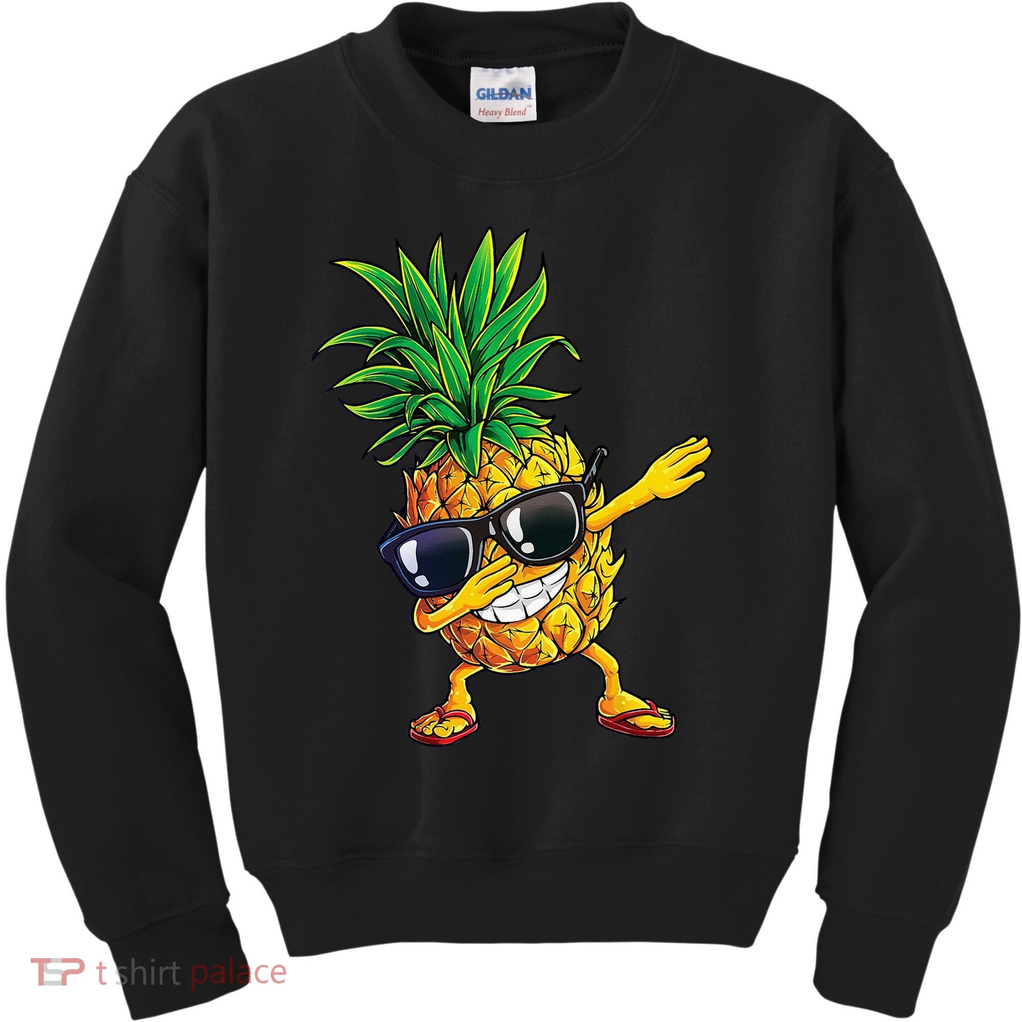 Dabbing Pineapple Sunglasses Aloha Beaches Hawaii Hawaiian Kids Sweatshirt