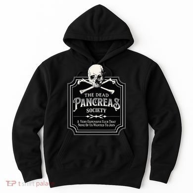 Dead Pancreas Society Type One Diabetes T1D Awareness Skull Hoodie