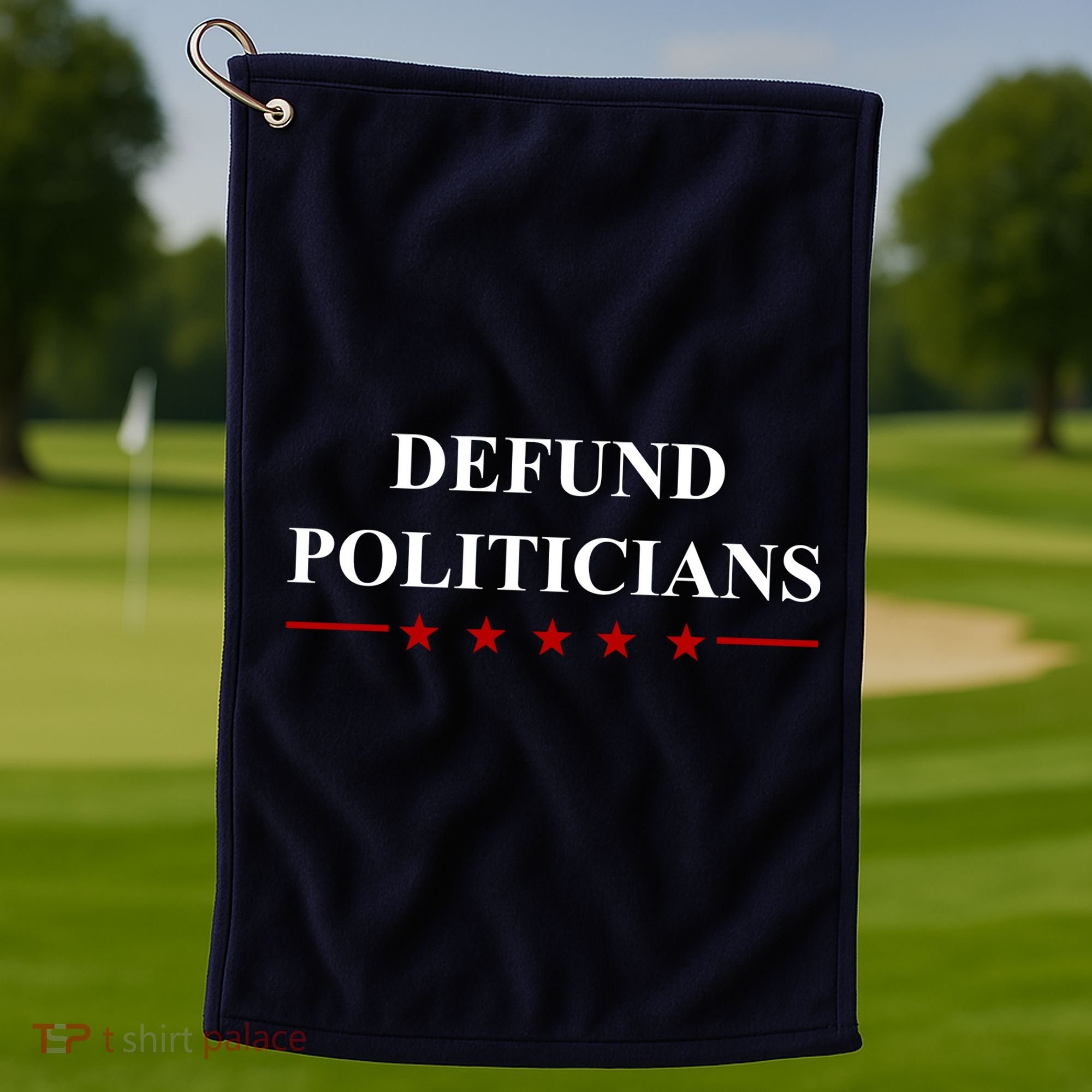 Defund Politicians Simple Logo Golf Towel