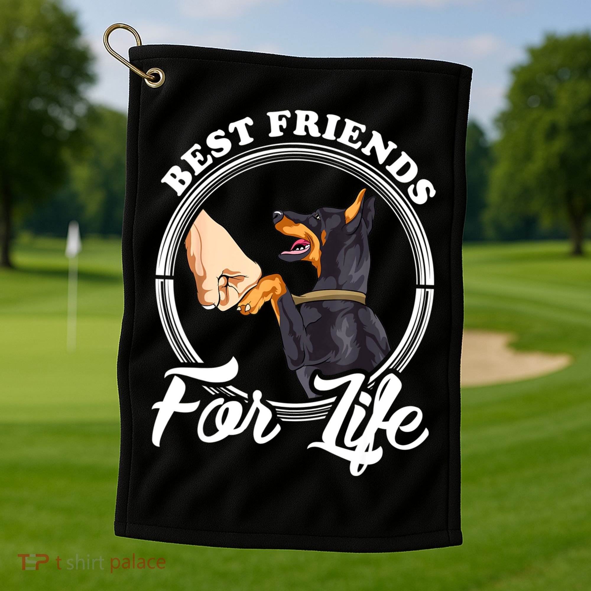 Doberman Pinscher Shirt Funny Doberman Lover Golf Towel