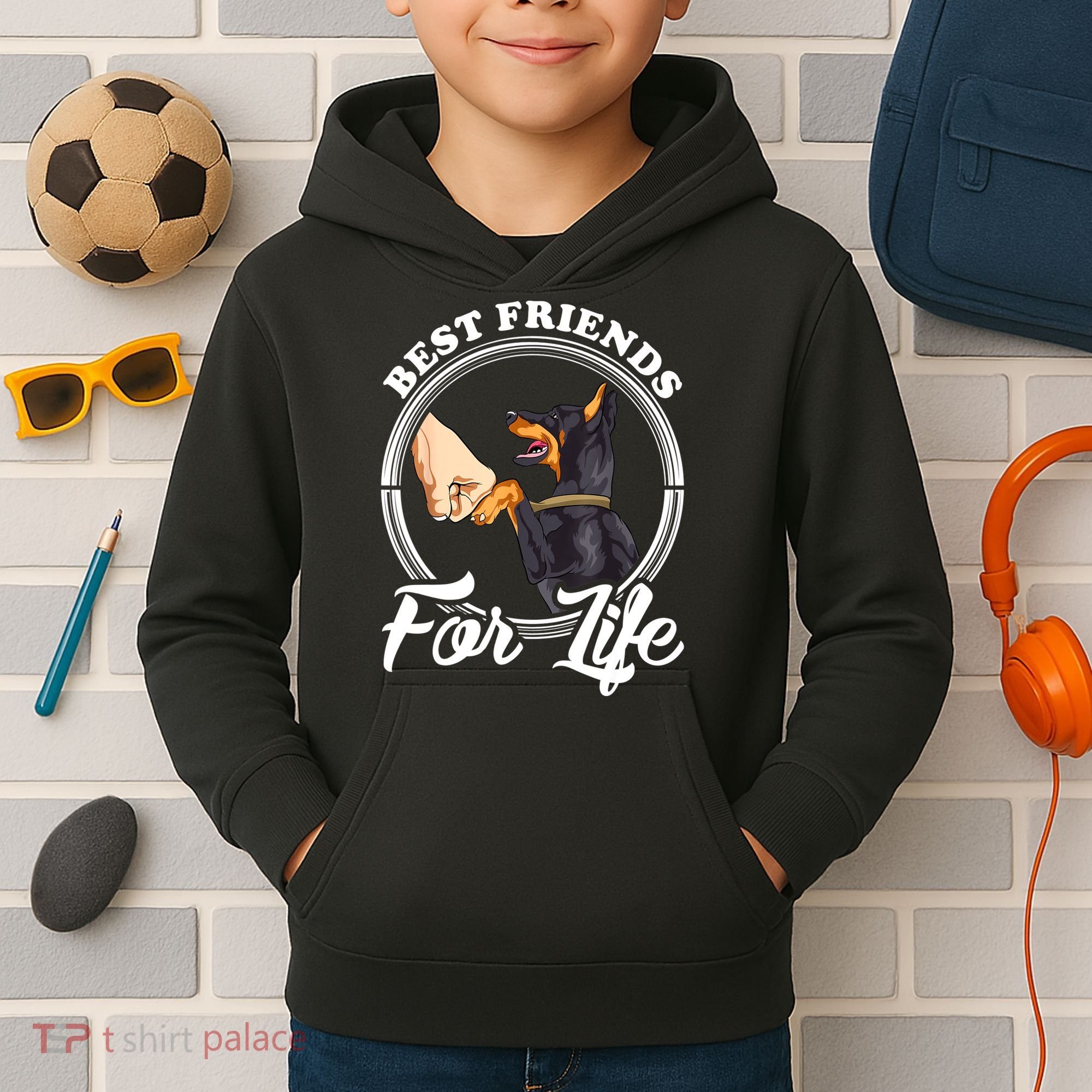 Doberman Pinscher Shirt Funny Doberman Lover Kids Hoodie