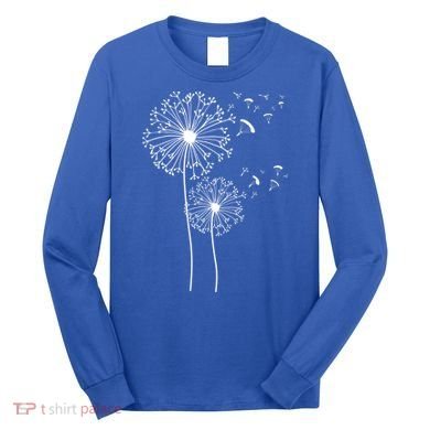 Dandelion Paragliding Skydiving Paraglider Skydiver Cute Gift Long Sleeve Shirt