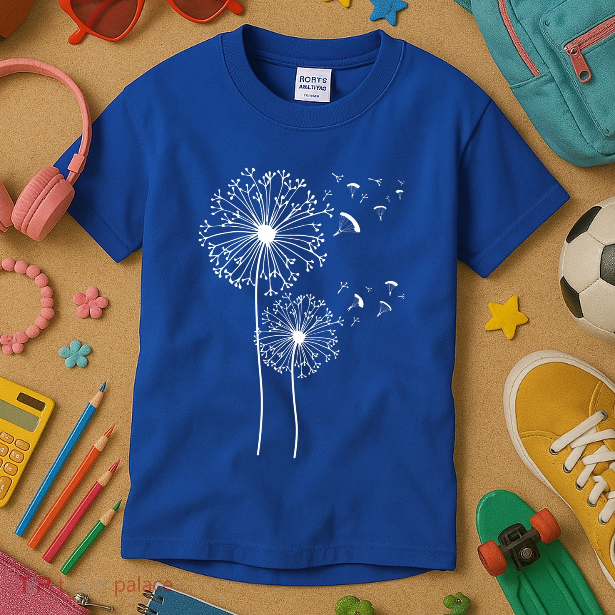 Dandelion Paragliding Skydiving Paraglider Skydiver Cute Gift Kids T-Shirt