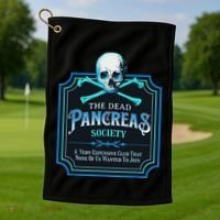 Dead Pancreas Society Diabetes Awareness Day Sugar Skull Golf Towel thumb 1