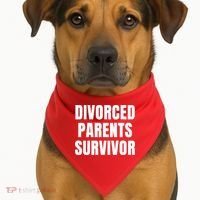 Divorced Parents Survivor Son Daughter Of Divorced Parents USA-Made Doggie Bandana thumb 1