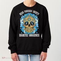 Dead Pancreas Society Funny Diabetes Awareness Sugar Skull Cool Gift Women's Sweatshirt thumb 0