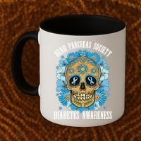Dead Pancreas Society Funny Diabetes Awareness Sugar Skull Cool Gift Coffee Mug thumb 2