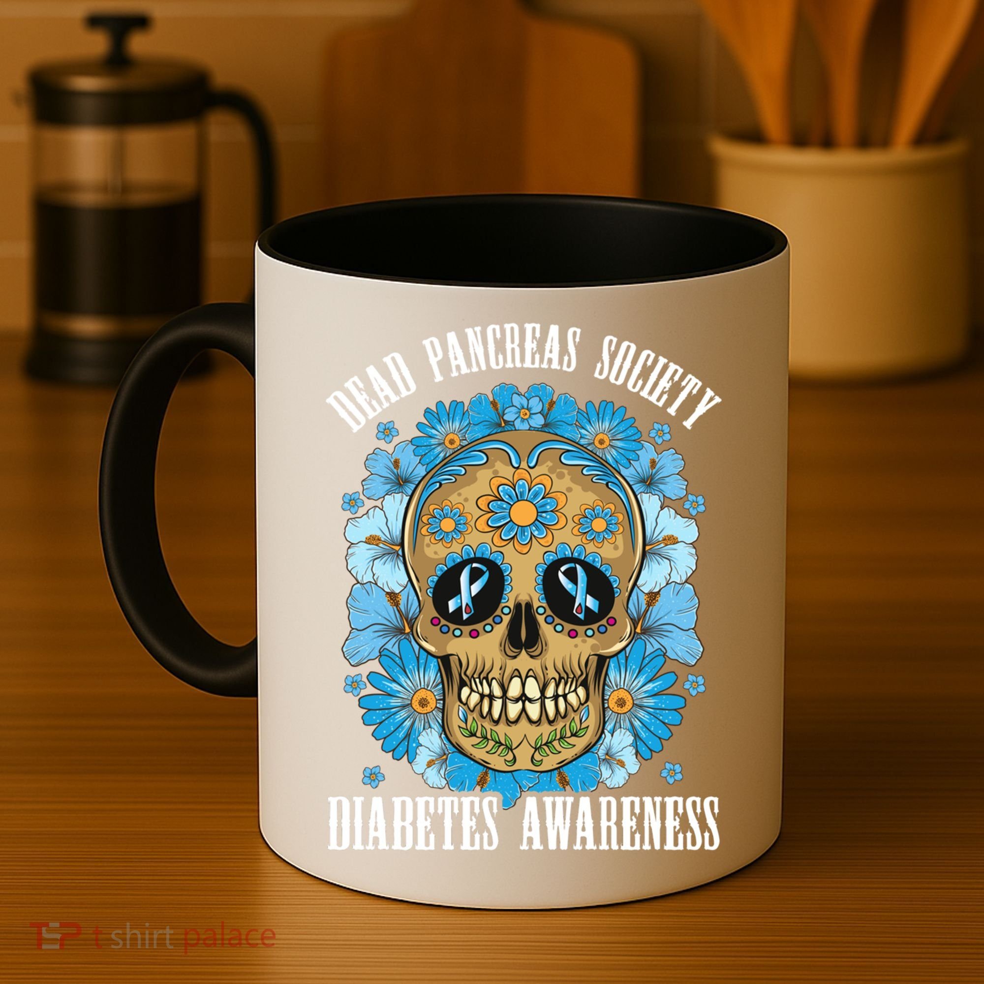 Dead Pancreas Society Funny Diabetes Awareness Sugar Skull Cool Gift Coffee Mug