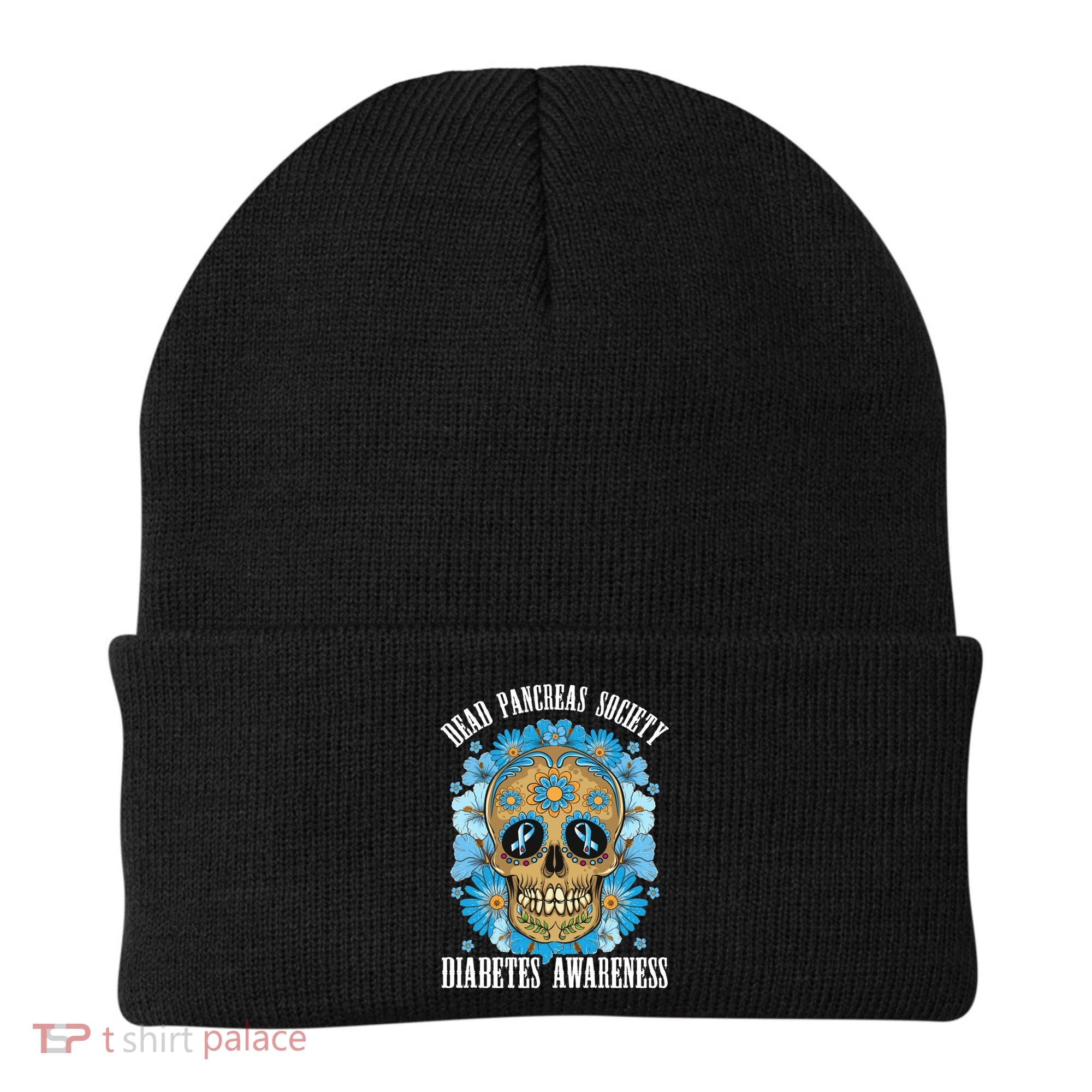 Dead Pancreas Society Funny Diabetes Awareness Sugar Skull Cool Gift Beanie