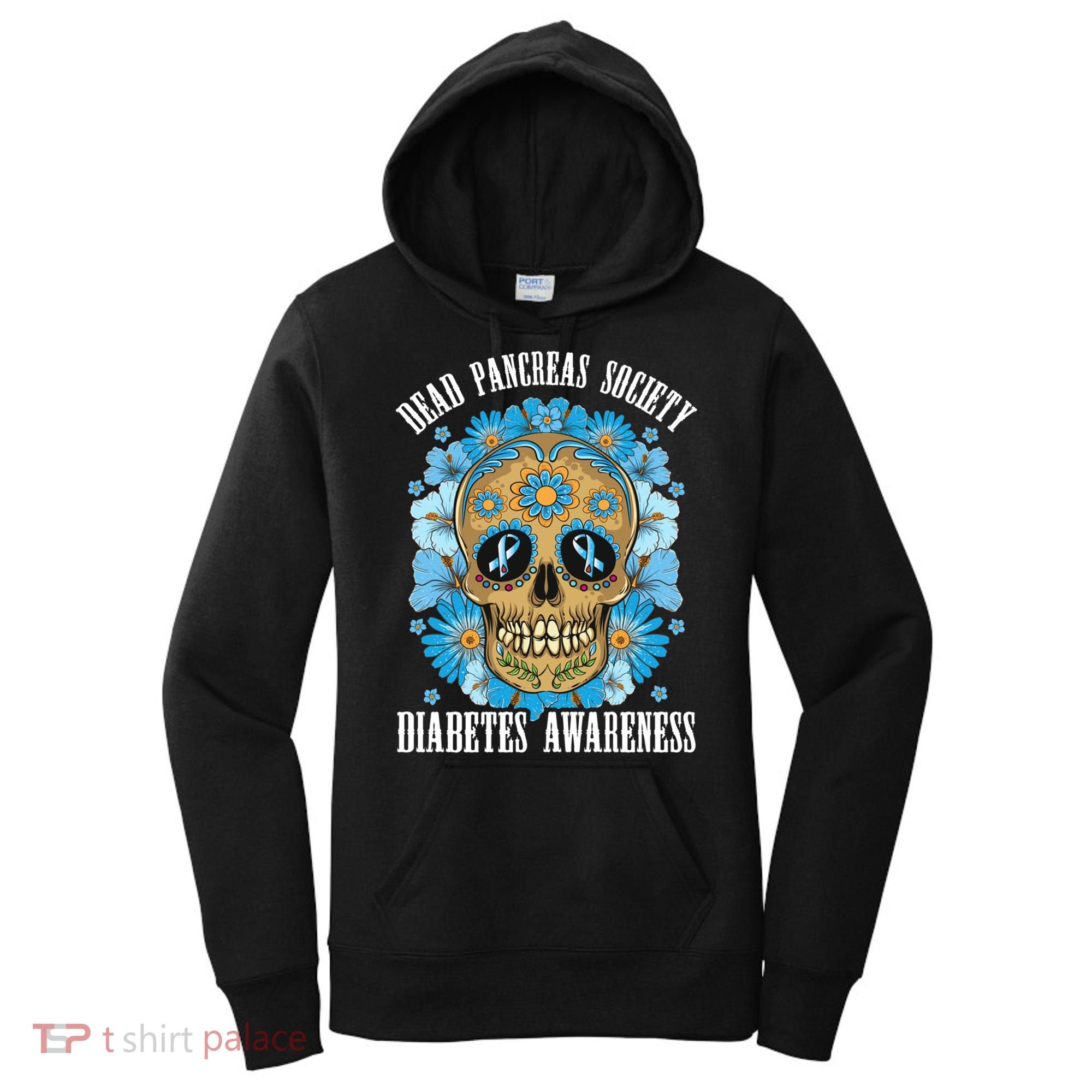Dead Pancreas Society Funny Diabetes Awareness Sugar Skull Cool Gift Women's Hoodie