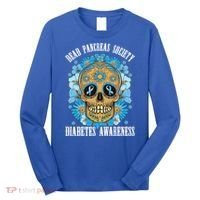 Dead Pancreas Society Funny Diabetes Awareness Sugar Skull Cool Gift Long Sleeve Shirt thumb 0