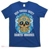 Dead Pancreas Society Funny Diabetes Awareness Sugar Skull Cool Gift T-Shirt thumb 0