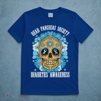 Dead Pancreas Society Funny Diabetes Awareness Sugar Skull Cool Gift T-Shirt thumb 5