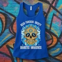 Dead Pancreas Society Funny Diabetes Awareness Sugar Skull Cool Gift Women's Tank Top thumb 3