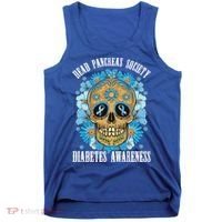 Dead Pancreas Society Funny Diabetes Awareness Sugar Skull Cool Gift Tank Top thumb 0