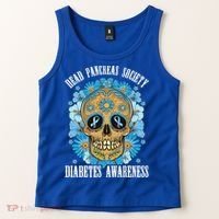 Dead Pancreas Society Funny Diabetes Awareness Sugar Skull Cool Gift Tank Top thumb 2
