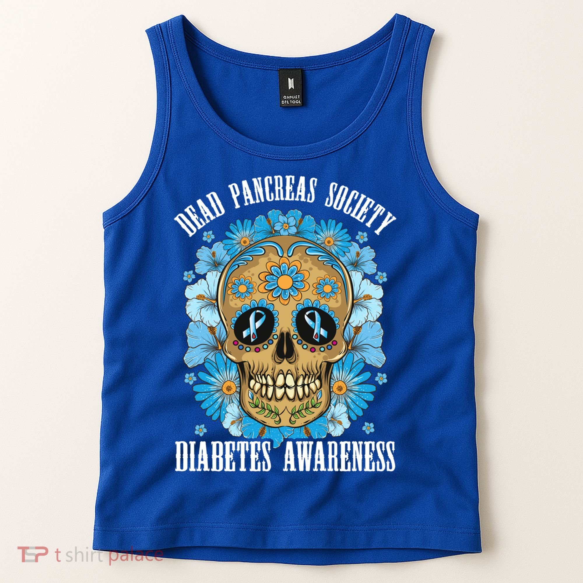 Dead Pancreas Society Funny Diabetes Awareness Sugar Skull Cool Gift Tank Top