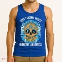 Dead Pancreas Society Funny Diabetes Awareness Sugar Skull Cool Gift Tank Top thumb 3