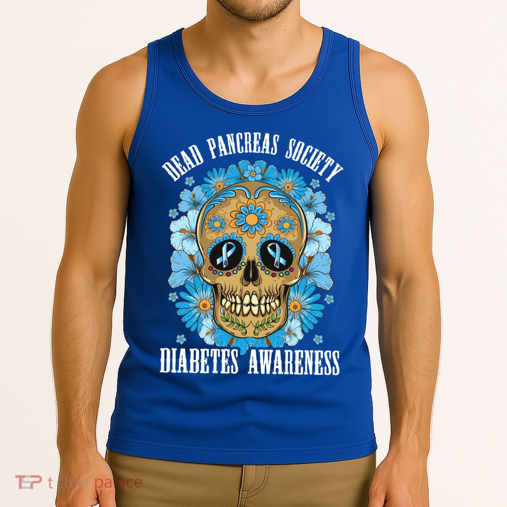 Dead Pancreas Society Funny Diabetes Awareness Sugar Skull Cool Gift Tank Top