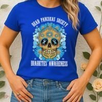 Dead Pancreas Society Funny Diabetes Awareness Sugar Skull Cool Gift Women's T-Shirt thumb 2