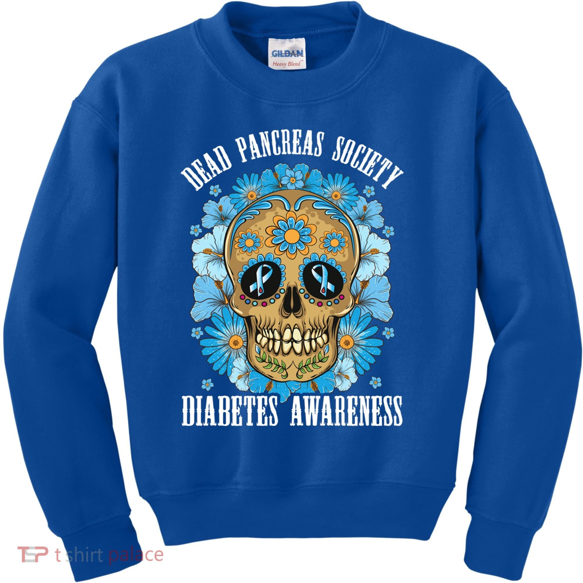 Dead Pancreas Society Funny Diabetes Awareness Sugar Skull Cool Gift Kids Sweatshirt