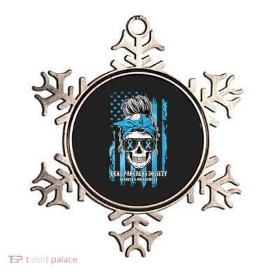 Dead Pancreas Society Diabetes Awareness Skull Messy Bun Ornament