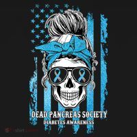 Dead Pancreas Society Diabetes Awareness Skull Messy Bun Ornament thumb 1