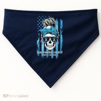 Dead Pancreas Society Diabetes Awareness Skull Messy Bun USA-Made Doggie Bandana thumb 0