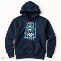 Dead Pancreas Society Diabetes Awareness Skull Messy Bun Hoodie thumb 0