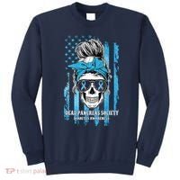 Dead Pancreas Society Diabetes Awareness Skull Messy Bun Sweatshirt thumb 0