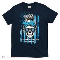 Dead Pancreas Society Diabetes Awareness Skull Messy Bun T-Shirt thumb 0