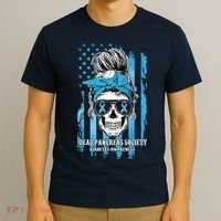 Dead Pancreas Society Diabetes Awareness Skull Messy Bun T-Shirt thumb 3