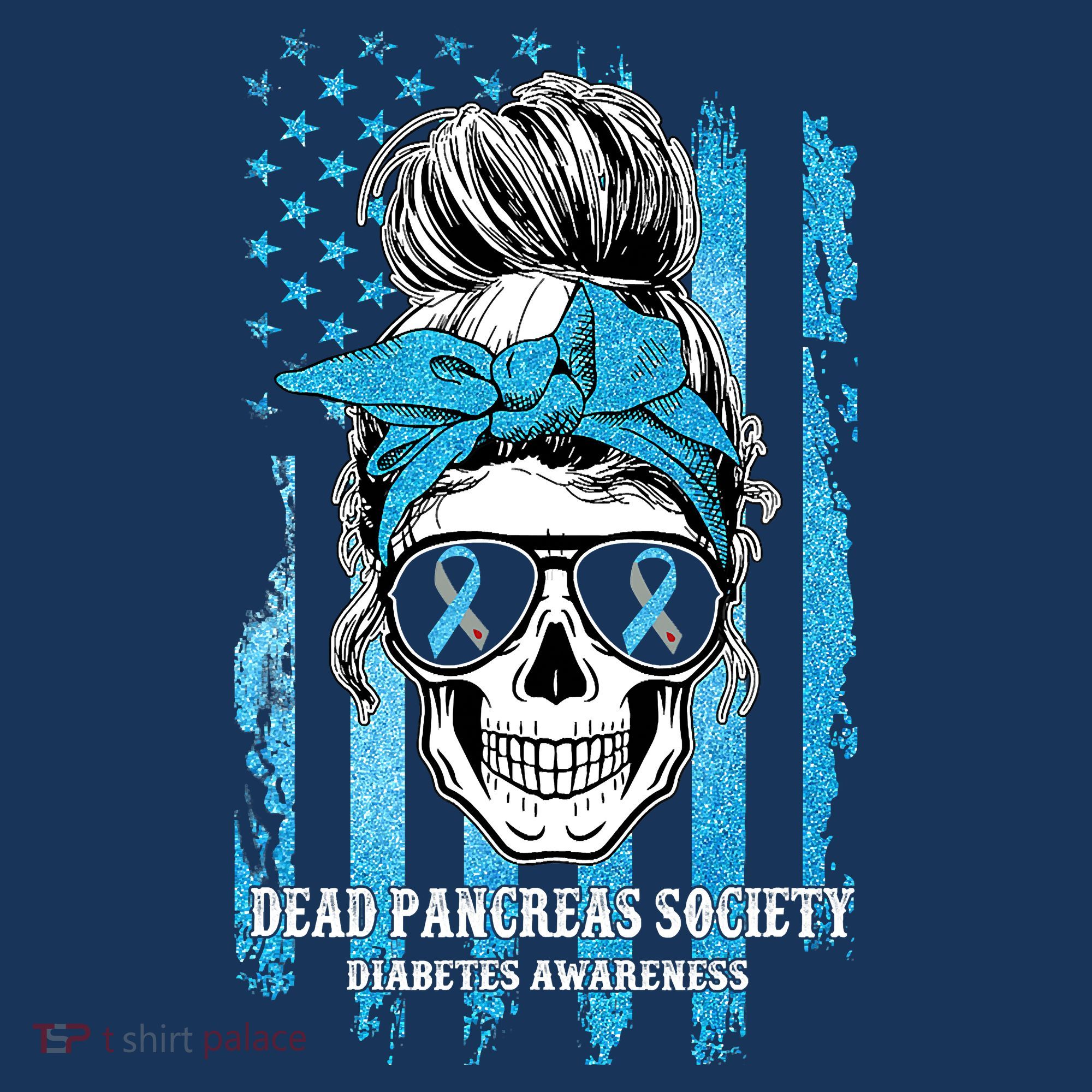 Dead Pancreas Society Diabetes Awareness Skull Messy Bun Women's Hoodie