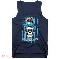 Dead Pancreas Society Diabetes Awareness Skull Messy Bun Tank Top thumb 0