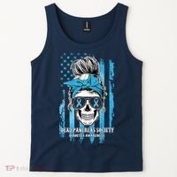 Dead Pancreas Society Diabetes Awareness Skull Messy Bun Tank Top thumb 2