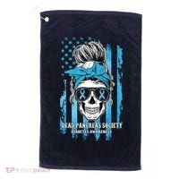 Dead Pancreas Society Diabetes Awareness Skull Messy Bun Golf Towel thumb 0