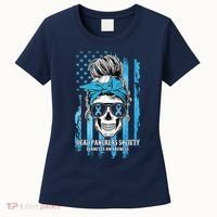 Dead Pancreas Society Diabetes Awareness Skull Messy Bun Women's T-Shirt thumb 0