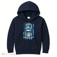 Dead Pancreas Society Diabetes Awareness Skull Messy Bun Kids Hoodie thumb 0