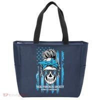 Dead Pancreas Society Diabetes Awareness Skull Messy Bun Tote Bag thumb 0