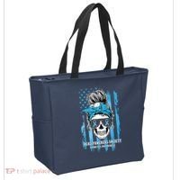 Dead Pancreas Society Diabetes Awareness Skull Messy Bun Tote Bag thumb 2